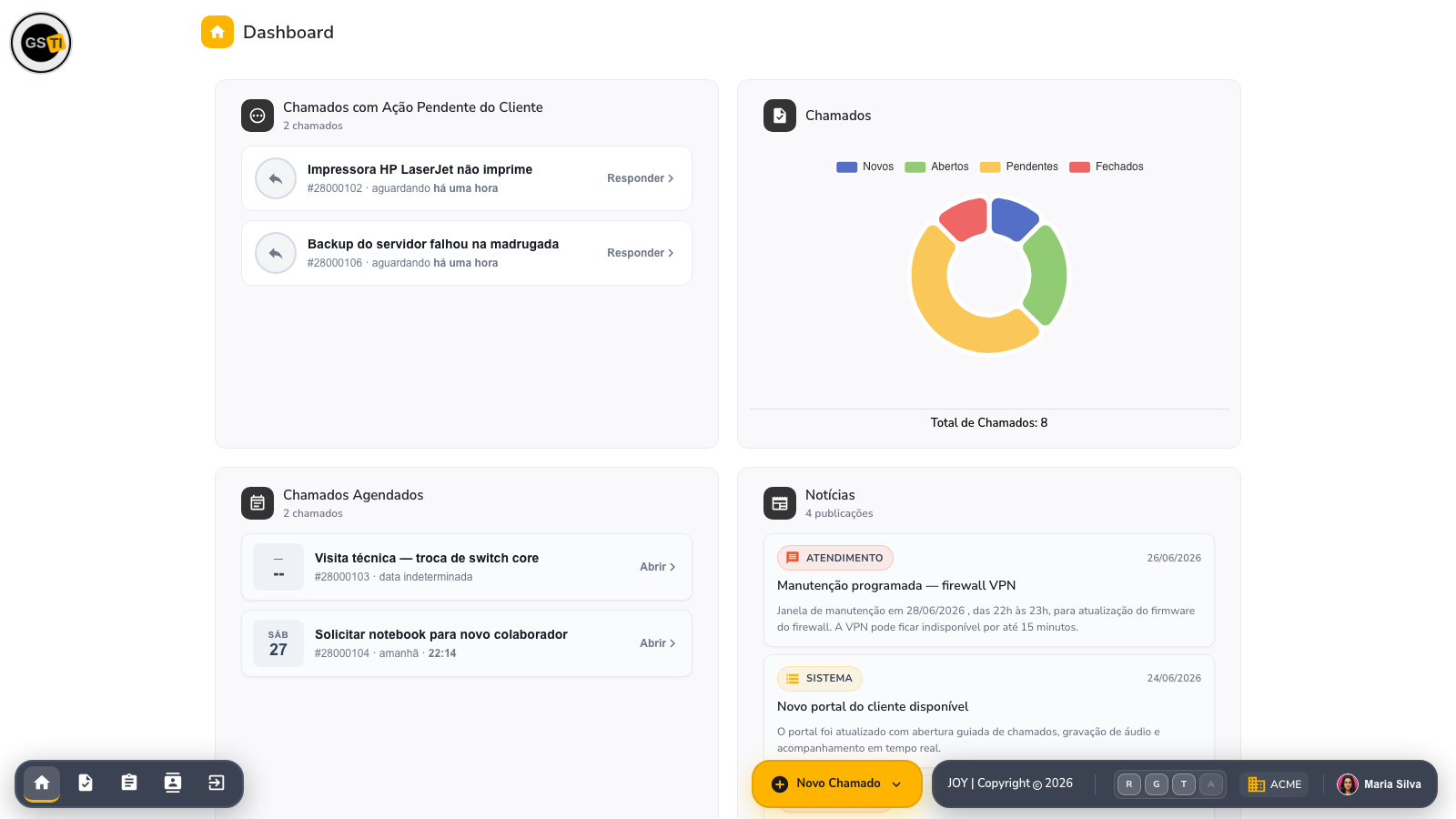 App Cliente — dashboard